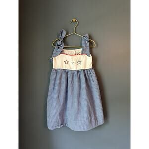 The Yellow Lamb Blue Gingham And Stars Dress